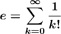 Infinite series for e