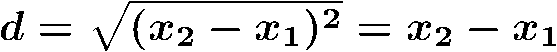 1d distance formula