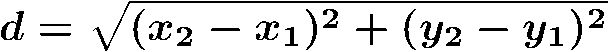 2d distance formula