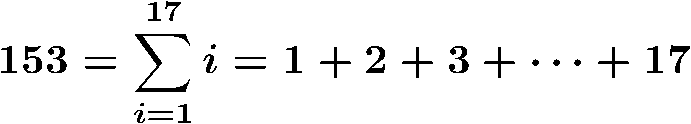 Triangular number sum of 153