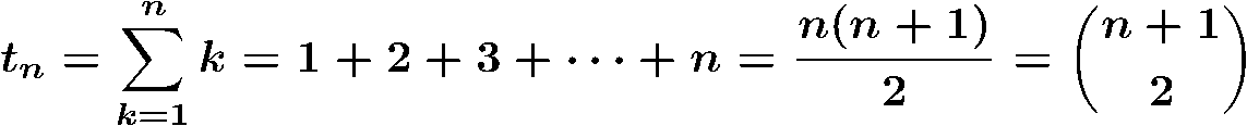 Triangular number equation