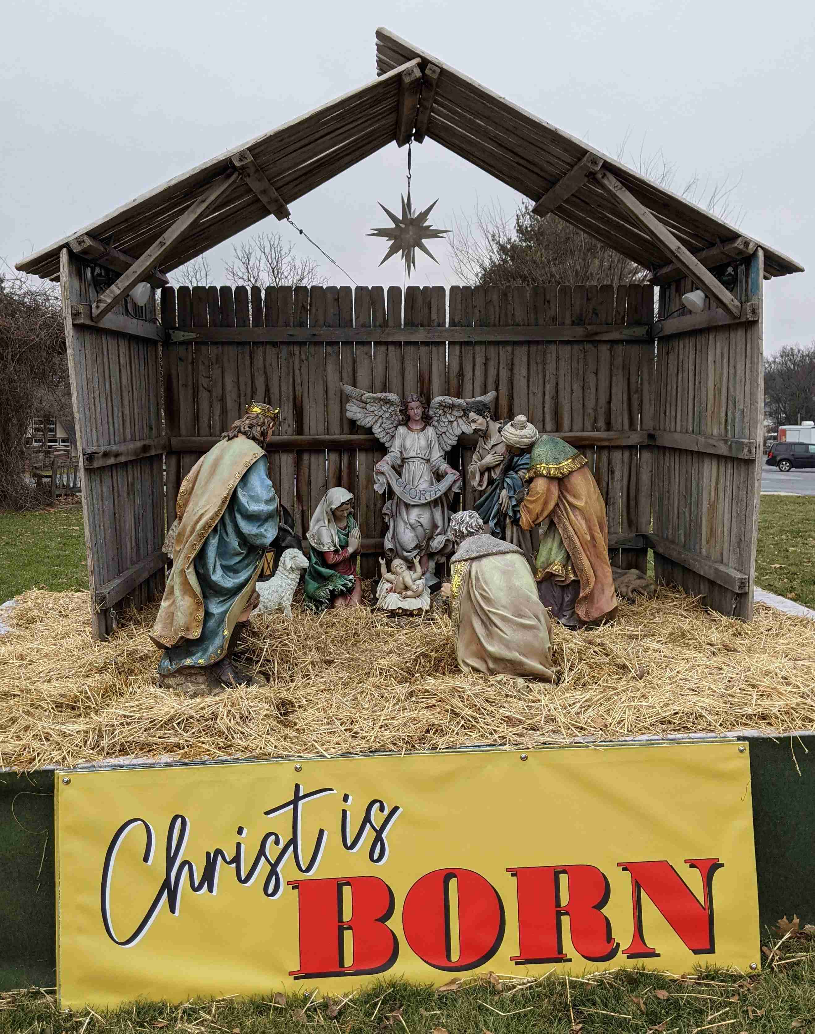 Christ is born nativity scene