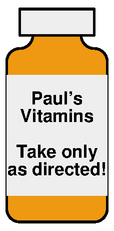 Paul's bottle of vitamins