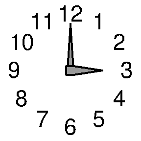 Clock: 9th o'clock
