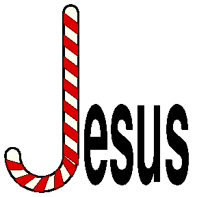 Jesus with candy cane