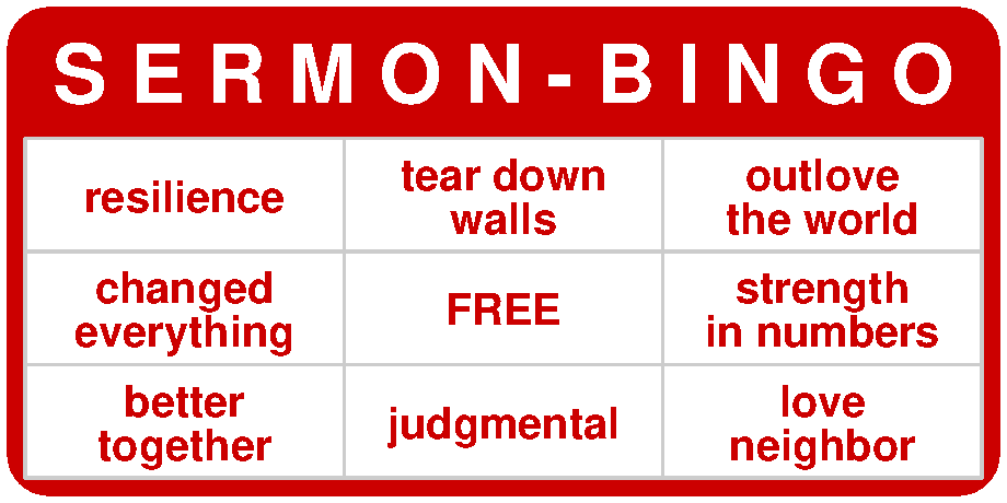 Sermon bingo 1