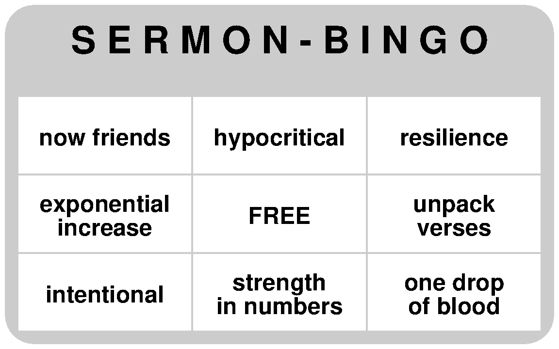 Sermon bingo 3