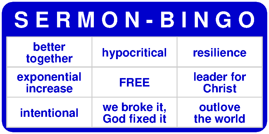 Sermon bingo 3