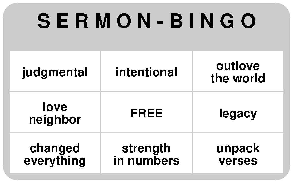 Sermon bingo 4