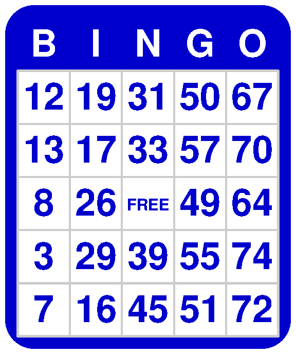 Bingo card 3