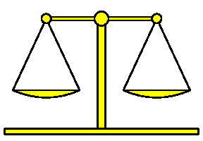 Balance scales tilt even