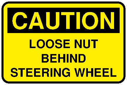 Caution loose net behind steering wheel