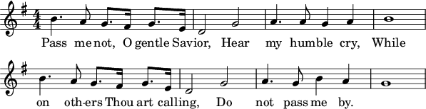 Music: Pass me not o gentle savior