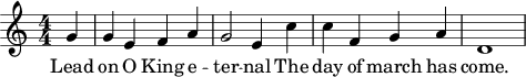 Music: Lead on O King eternal