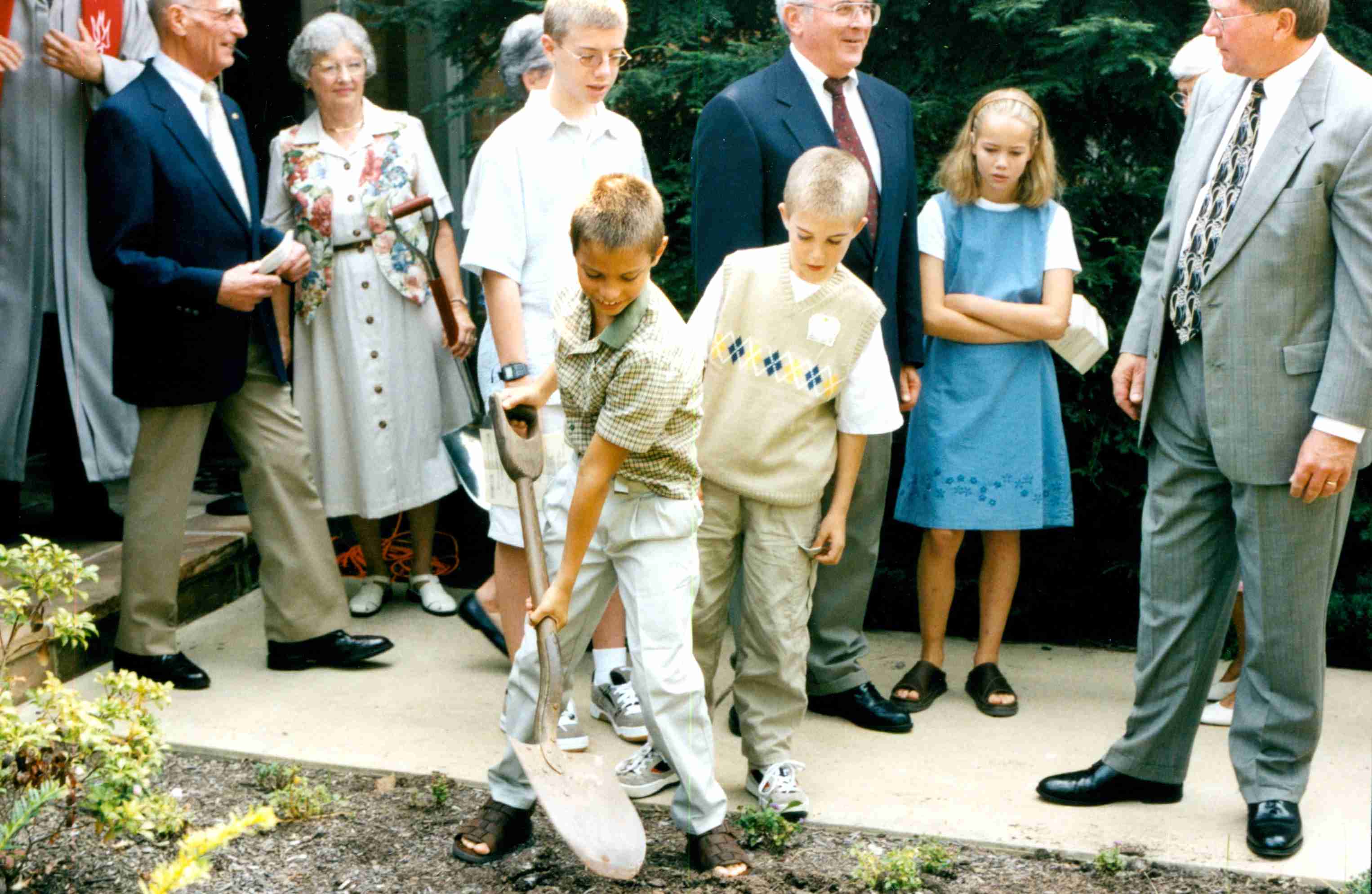 Youth with shovels