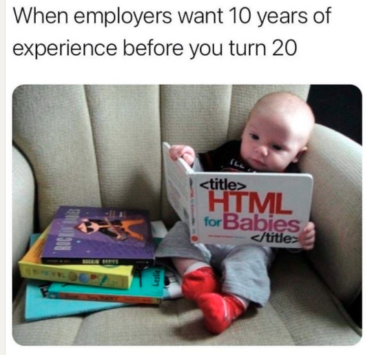 Baby reading HTML to get experience