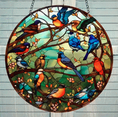 Stained glass birds