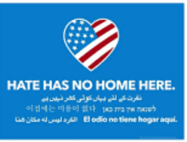 Sign: Hate has no home here